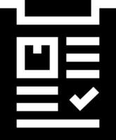 A black and white icon of a check box vector
