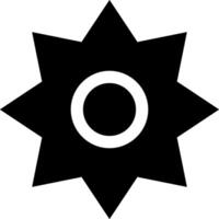 A black and white star with a white circle in the center vector