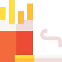 A cigarette and a glass of water with a cigarette in it vector