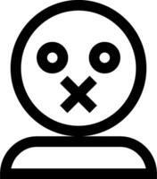 A black and white image of a person with an x on their face vector