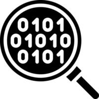 A magnifying glass with binary numbers vector
