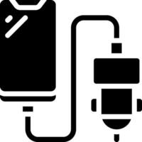 A black and white image of a cell phone and charger vector