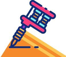 A hammer and an abacus icon vector
