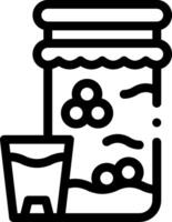 A jar with a glass of water and a spoon vector