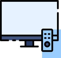 A computer monitor and remote control are shown vector