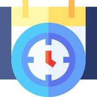 A calendar icon with a clock inside vector
