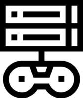 A black and white icon of a computer vector