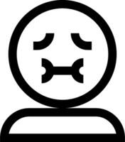 A black and white icon of a person with a face vector