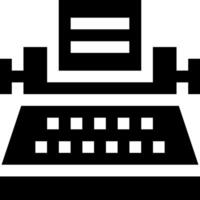 A black and white image of a typewriter vector