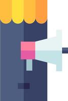 A person with a megaphone on their head vector