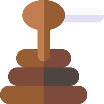 un martillo con un encargarse de en parte superior de un apilar de ladrillos vector