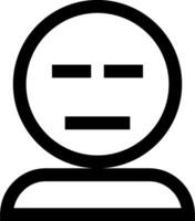 A black and white icon of a person with a sad face vector