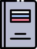 A folder with a blue and pink stripe on it vector