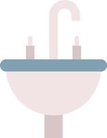 A sink with two faucets and a white background vector
