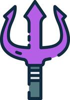 A purple trident with two arrows on it vector