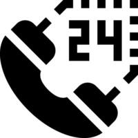 A phone icon with the number 24 and a clock vector