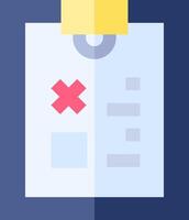 A clipboard with a tick and a red cross vector