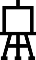 A black and white drawing of a easel vector