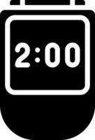 A black and white clock with the time 2 00 vector