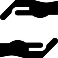 Two hands holding a white object in the middle vector