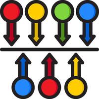 Colorful arrows pointing in different directions vector