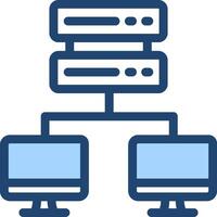 A server with two monitors and a computer vector
