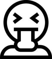 A black and white icon of a person with a face vector