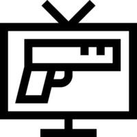 A gun on a television screen with a gun icon vector