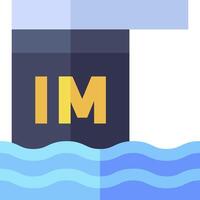 The mi logo is floating in the water vector