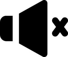 An x symbol on a speaker icon vector