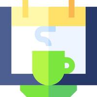 A coffee cup and a calendar icon vector