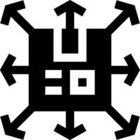 A black and white logo with arrows pointing in different directions vector