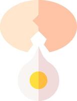An egg is broken in half and the egg is inside vector