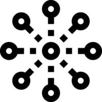 A black and white image of a circle with several circles vector