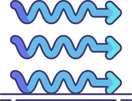 Three blue lines with a blue arrow pointing to the left vector