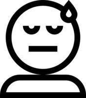 A black and white icon of a person with a tear vector