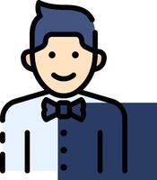 A man in a bow tie and suit with a smile vector