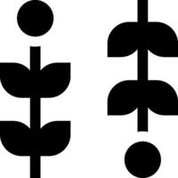 Two black and white images of leaves and flowers vector