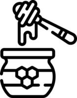 Honey jar with honey and a spoon vector