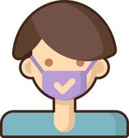 A man wearing a mask with a check mark vector