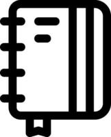 A black and white icon of a notebook vector