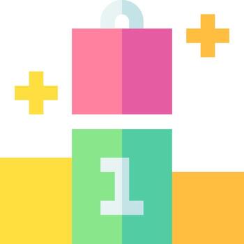A colorful block with the number one on it vector