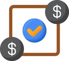A check mark and dollar sign with a check mark vector