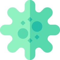 A green virus icon with circles on it vector