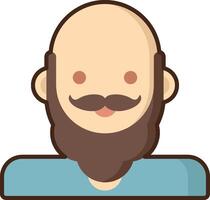 A bald man with a beard and mustache vector