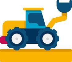 A construction vehicle with a shovel on top vector