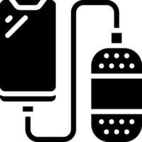 A black and white image of a cell phone and a charger vector