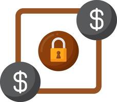 A lock and dollar signs on a white background vector
