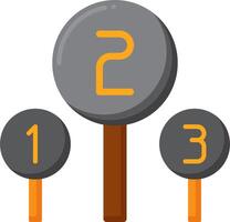 A set of three numbers on a stick vector