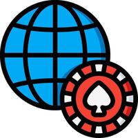 The globe and a poker chip vector